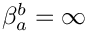 $\beta_a^b = \infty$