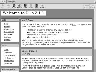 Dillo running on iLiad
