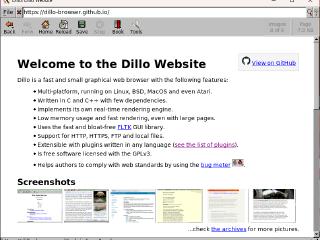 Dillo running on Windows 11